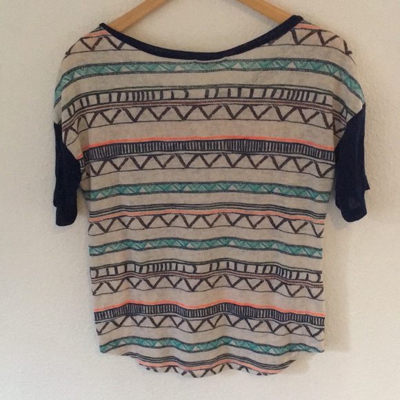 Geometric Sheer Knit T-Shirt - Picture 4 of 6